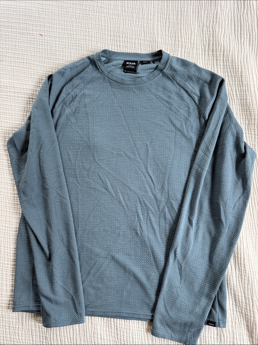 Prana Men's Long Sleeve Crew in Slate Blue